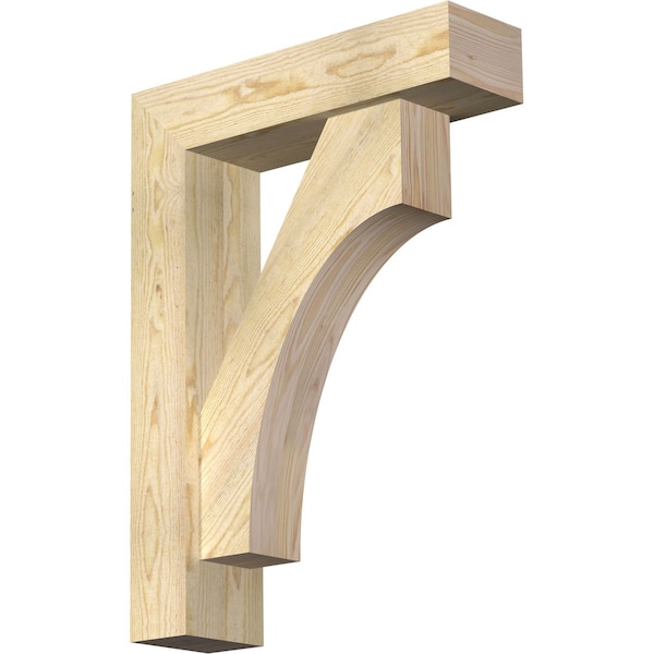 Ekena Millwork Westlake Block Rough Sawn Bracket w/ Offset Brace, Douglas Fir, 6"W x 22"D x 30"H BKT0604X22X30WTL05RDF - main